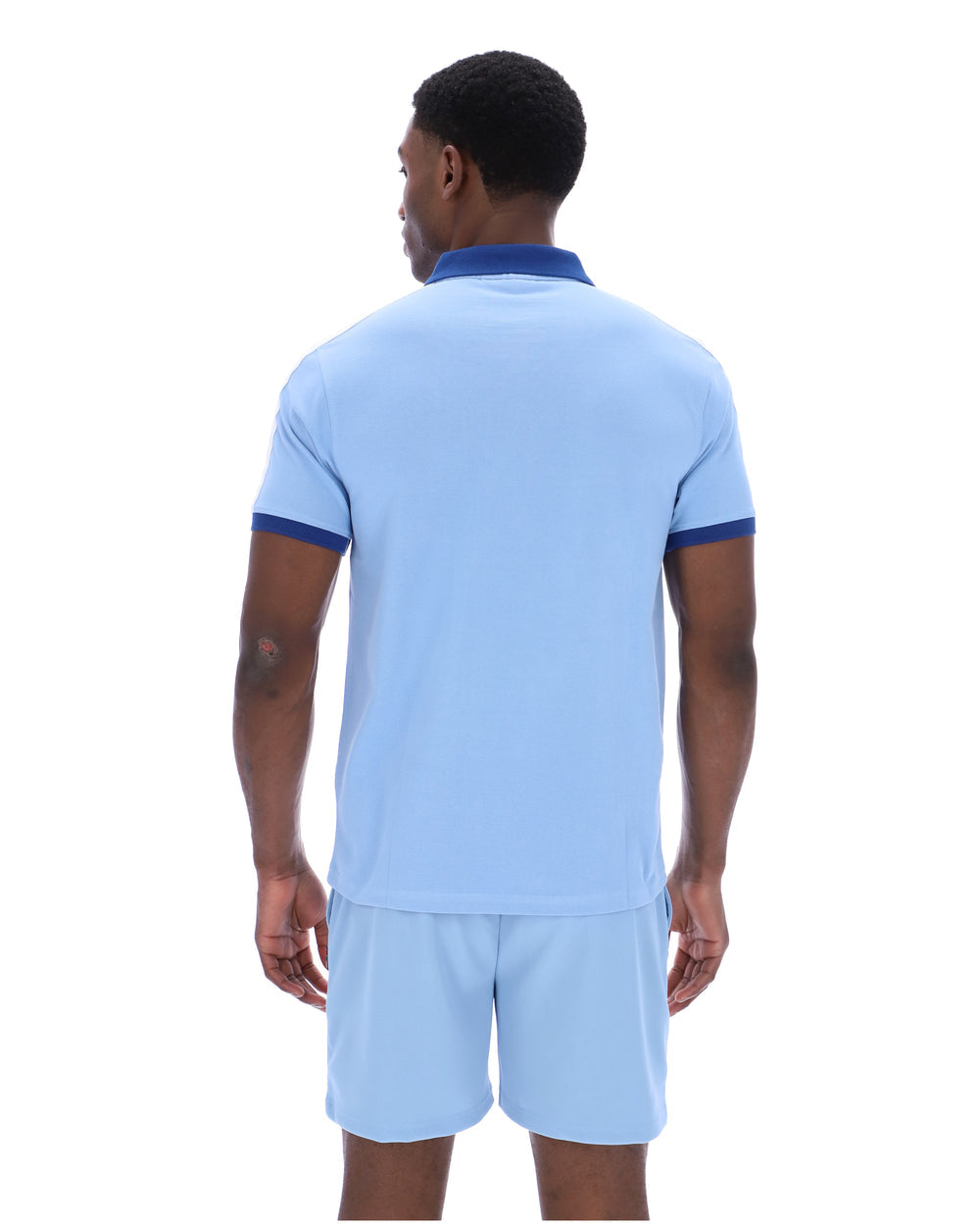 FILA Mattia Contrast Panel Polo Shirt - Frozen Fjord
