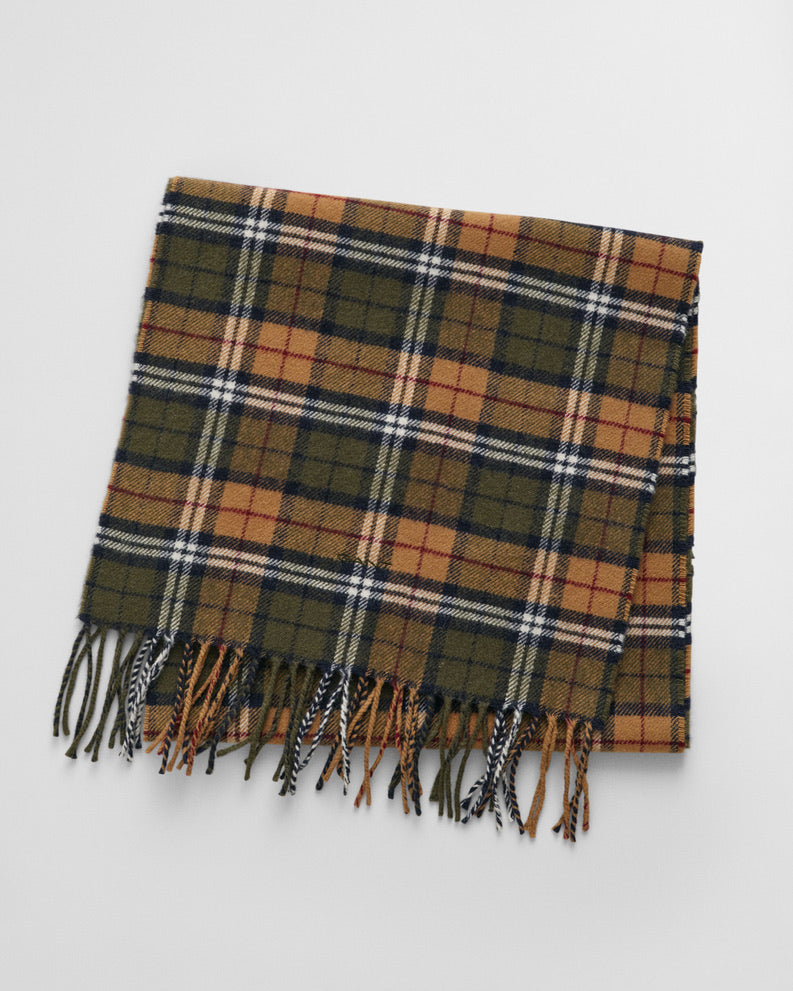 Gant Multi Check Scarf - Dark Earthy Green