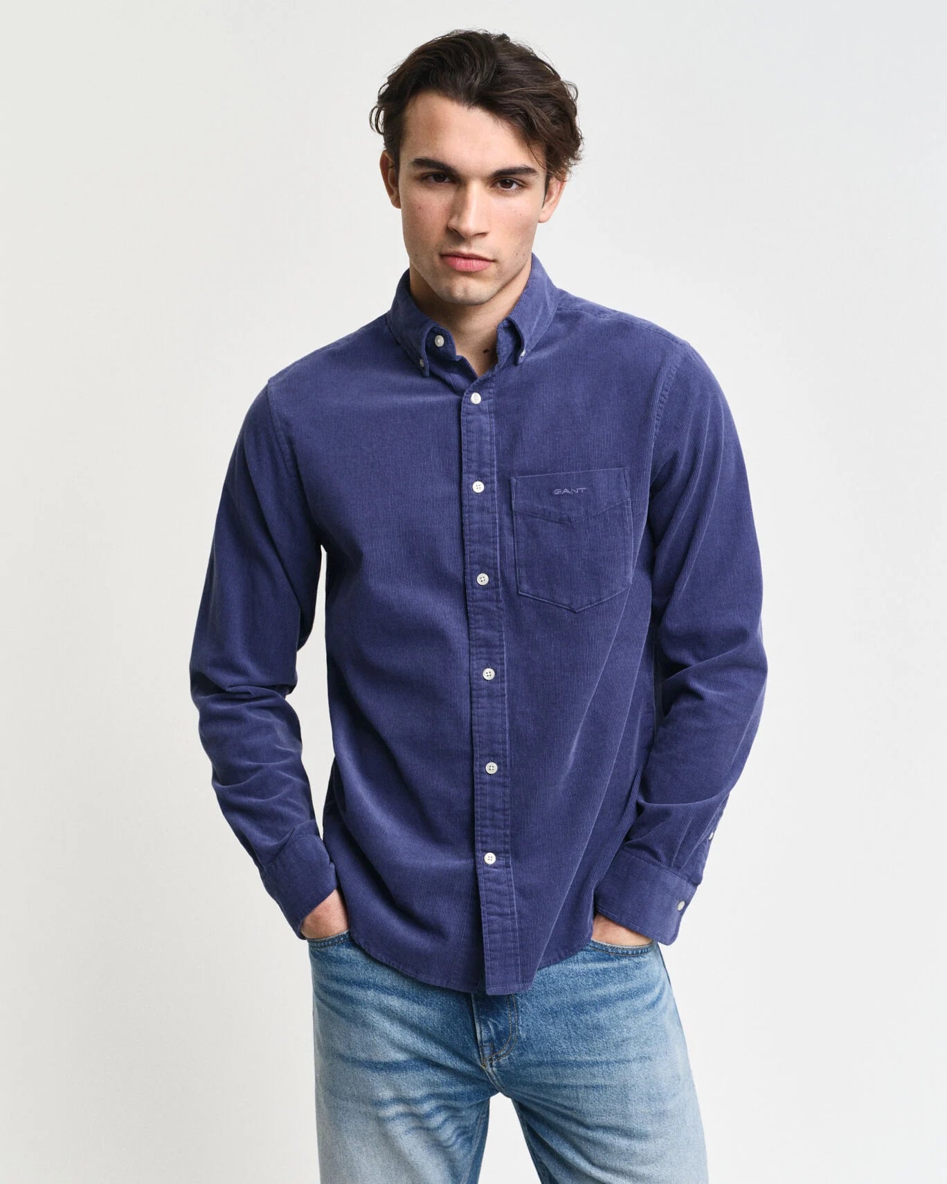 Gant Regular Fit Courduroy Shirt - Dusty Navy
