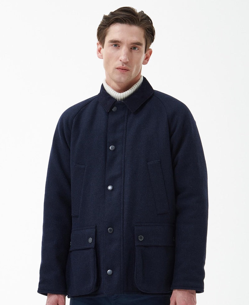 Barbour Bedale Wool Jacket - Navy