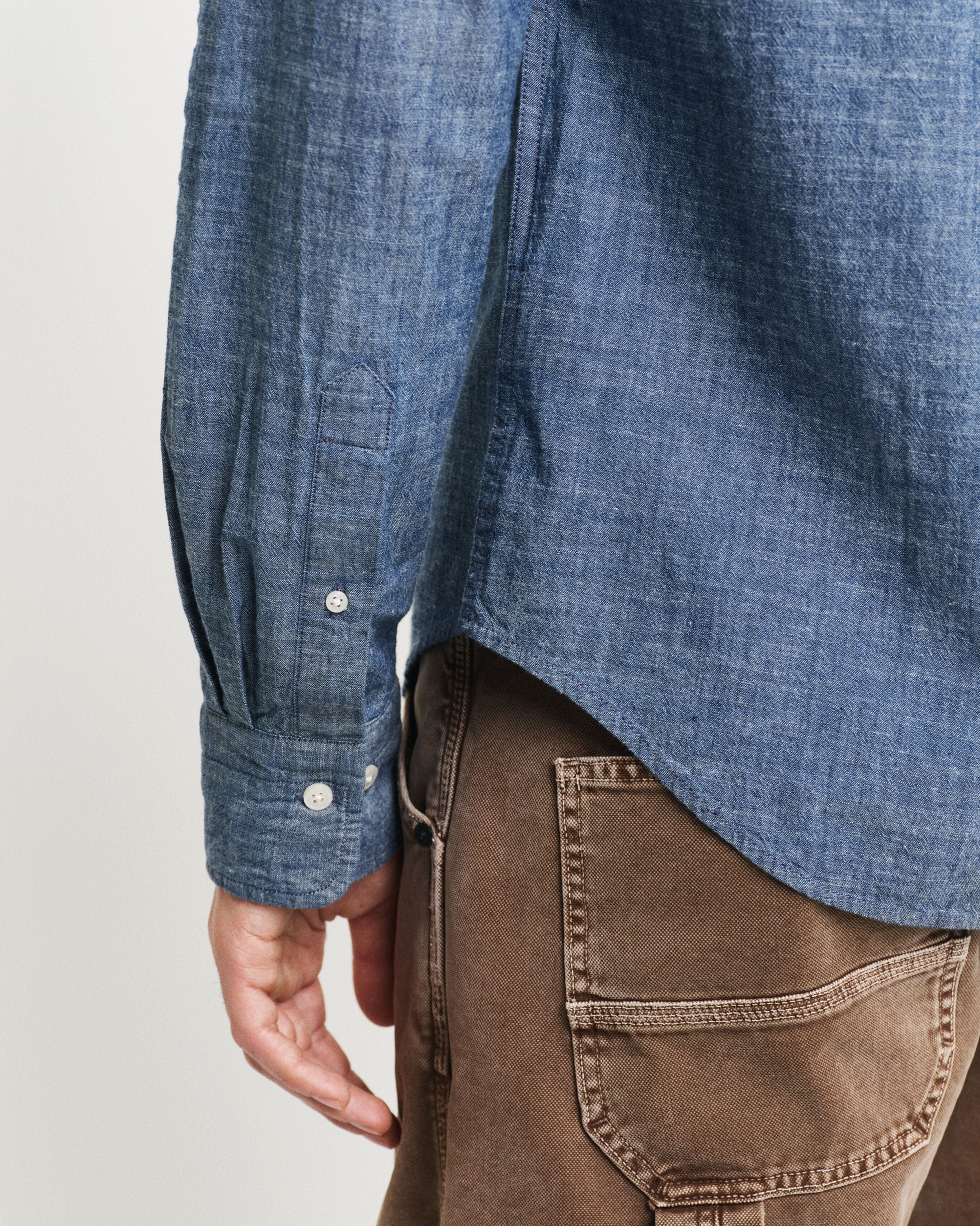 Gant Regular fit Indigo Chambray Shirt - Mid Blue