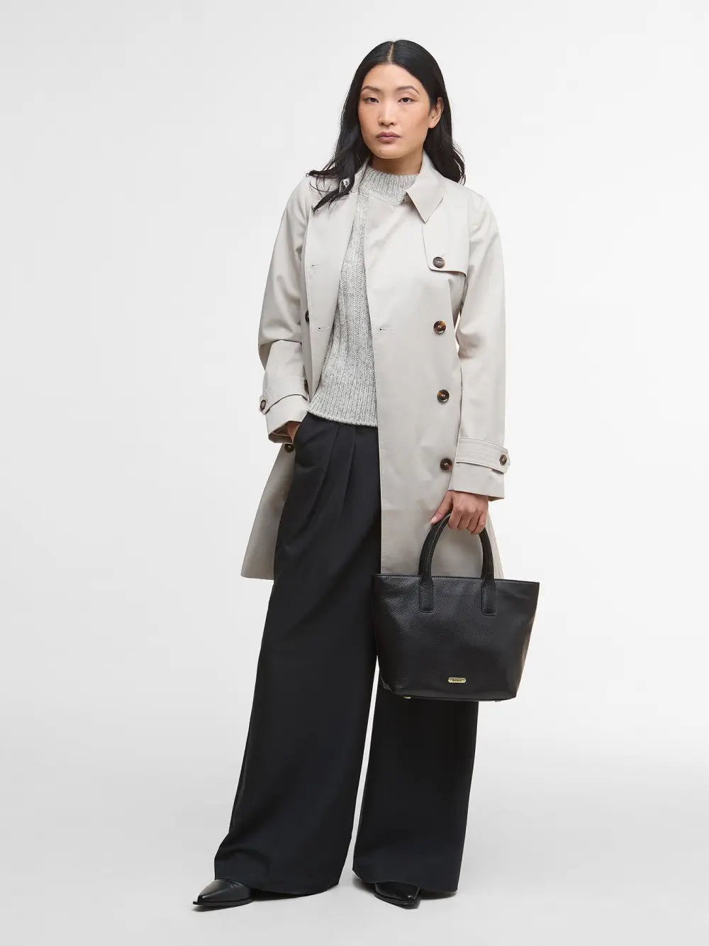 Barbour Birch Leather Tote Bag - Black