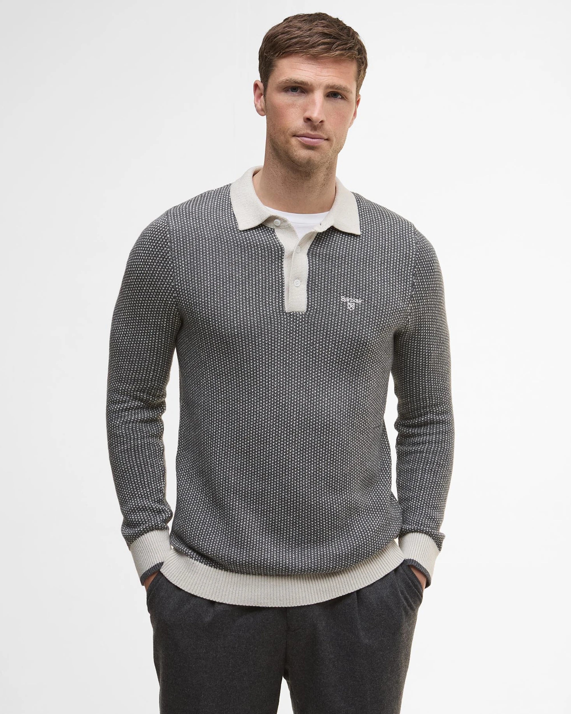 Barbour Decton Knitted Polo Shirt - Mist