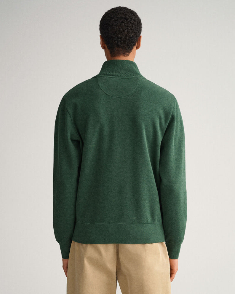 Gant Sacker Half Zip Sweater - Tartan Green