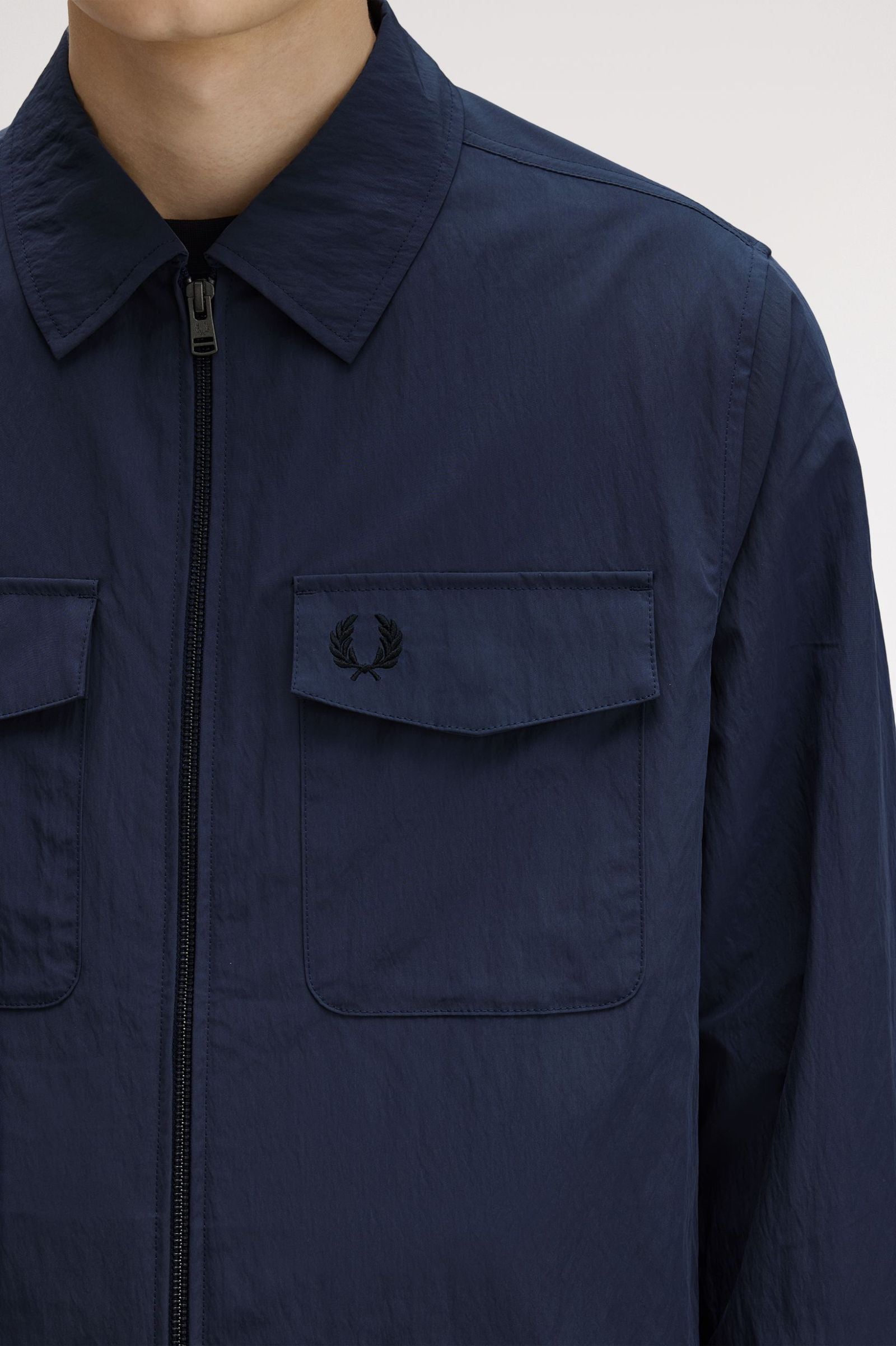 Fred Perry Zip Through Overshirt - Dark Airforce