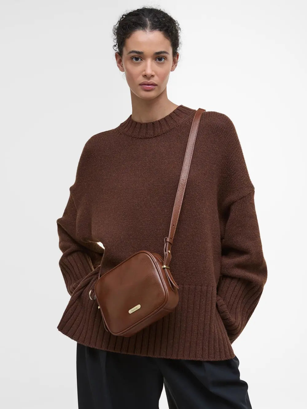 Barbour Daphne Leather Crossbody Bag - Brown