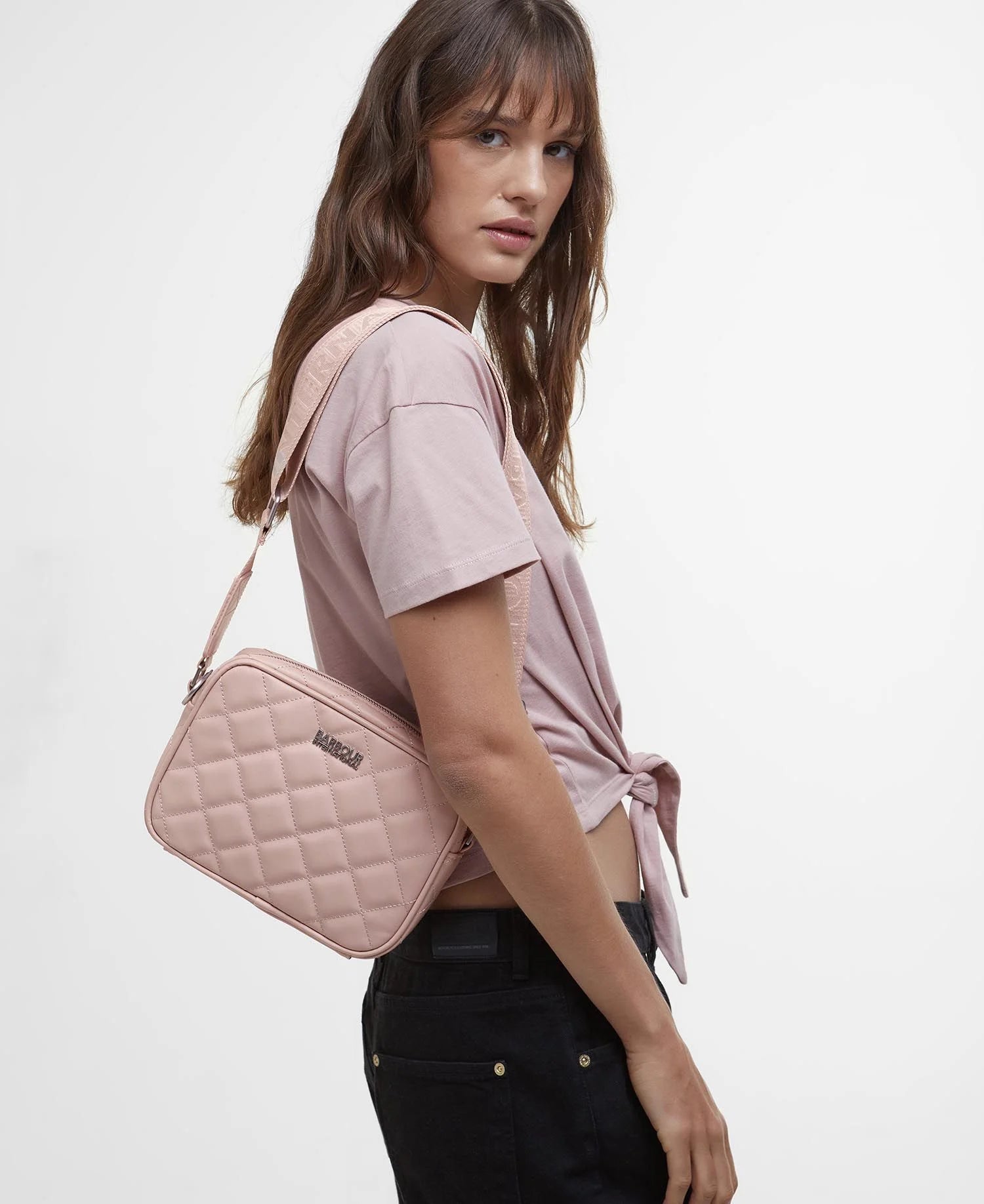 Barbour International Quilted Sloane Crossbody Bag - Pale Mauve