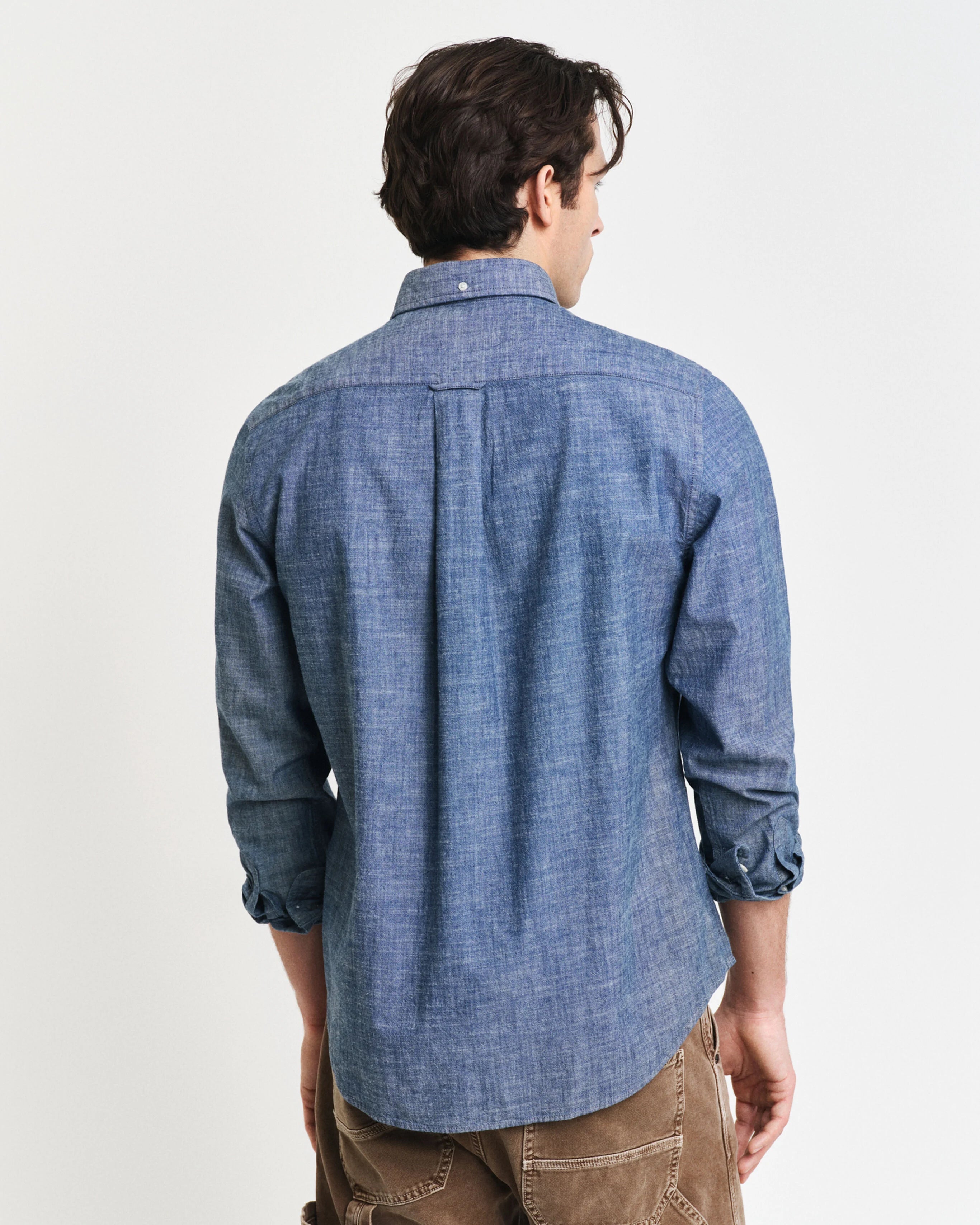 Gant Regular fit Indigo Chambray Shirt - Mid Blue