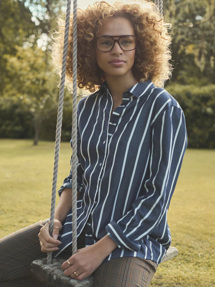 Joules Claudia Navy Stripe Shirt