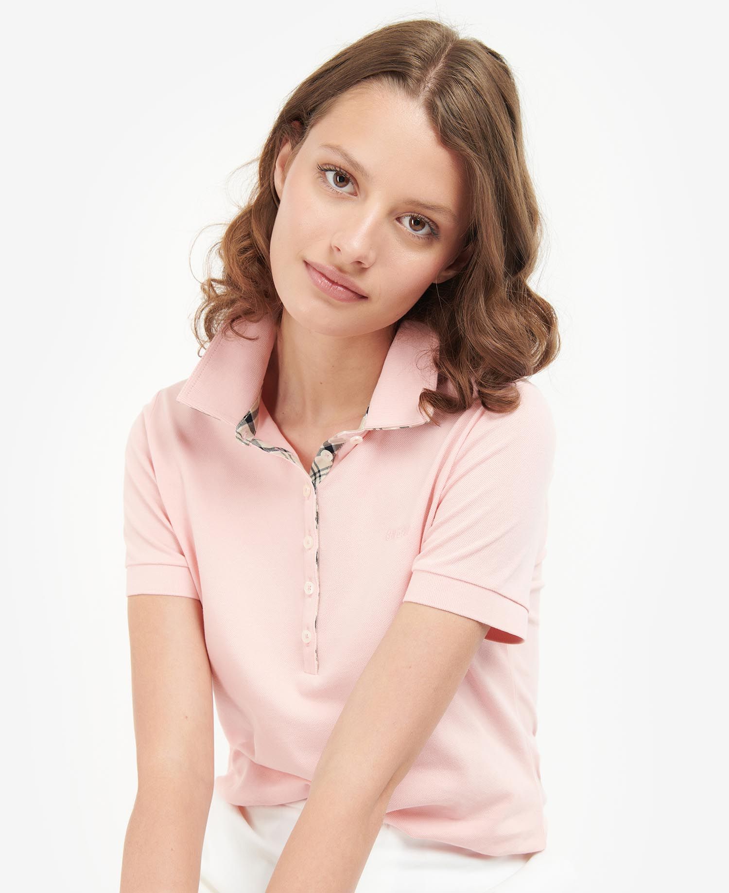 Barbour Portsdown Polo Shirt - Pink/ Indigo Tartan