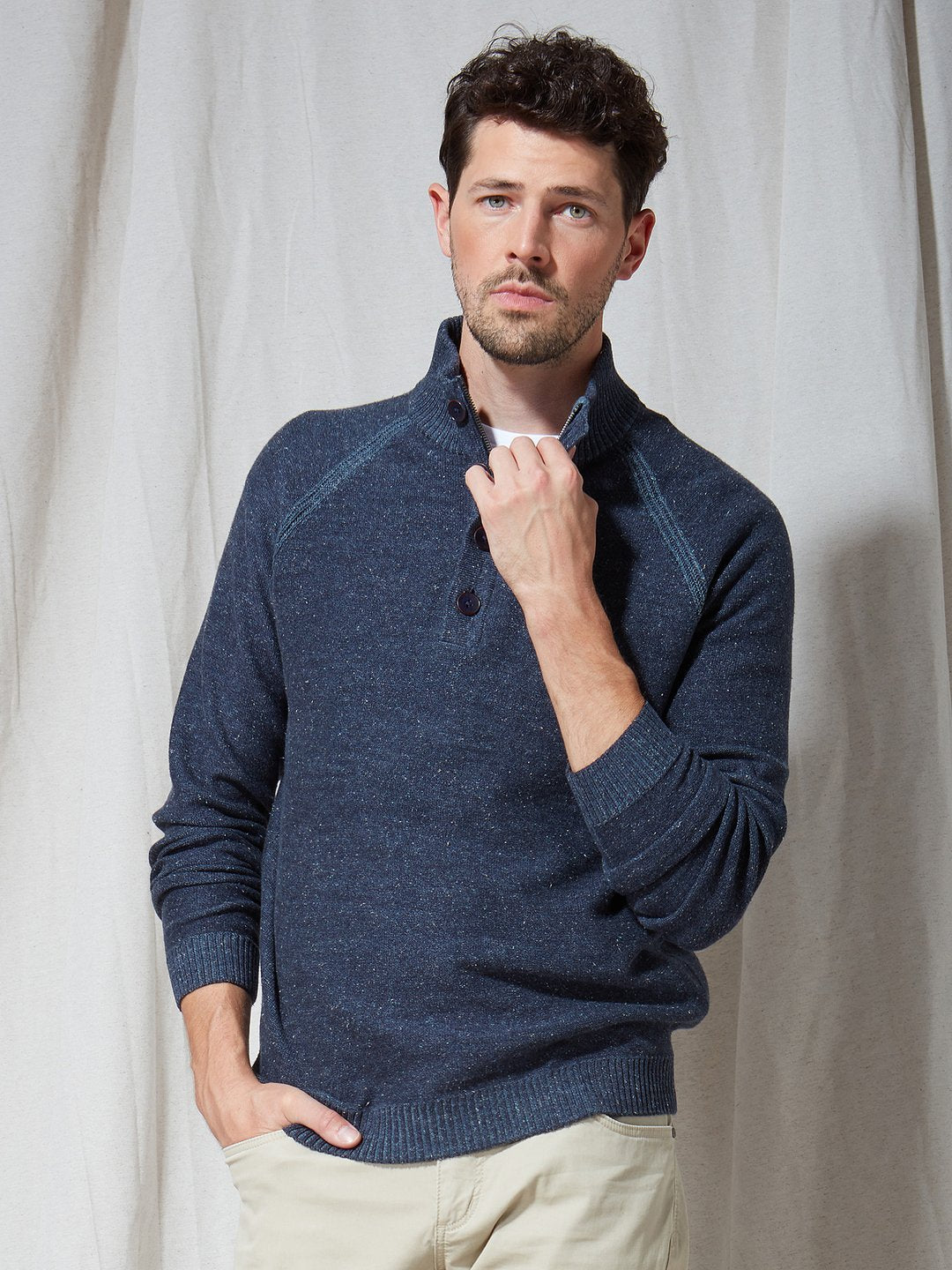 Fynch-Hatton Troyer Button Collar Knit - Night