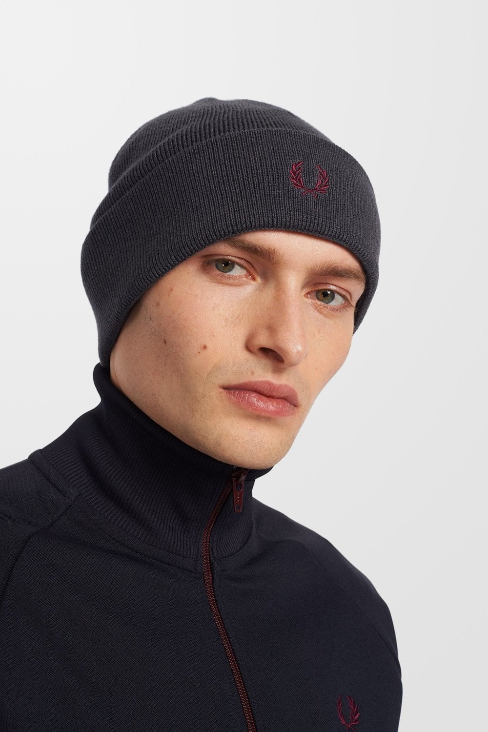 Fred Perry Merino Wool Beanie - Gunmetal