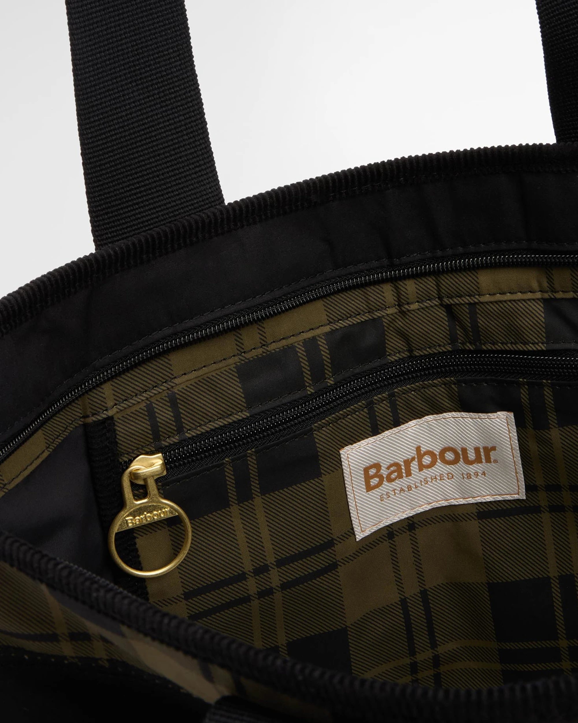 Barbour Mya Tote Bag - Black/Olive Check