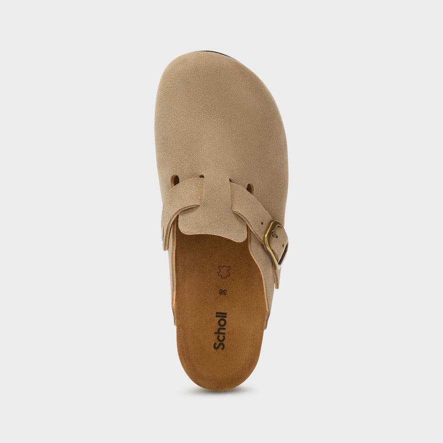 Scholl Fae Mules Dark Beige Suede