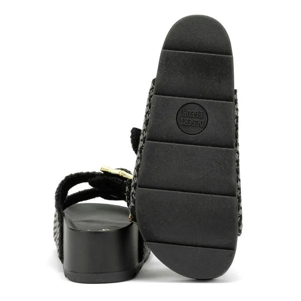 Desert Fleur Super Sandals - Black