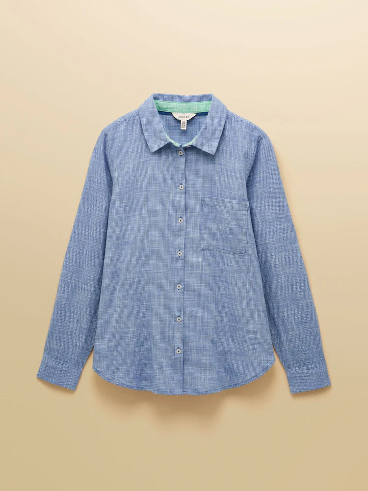 Joules Ida Blue Long Sleeve Cotton Shirt