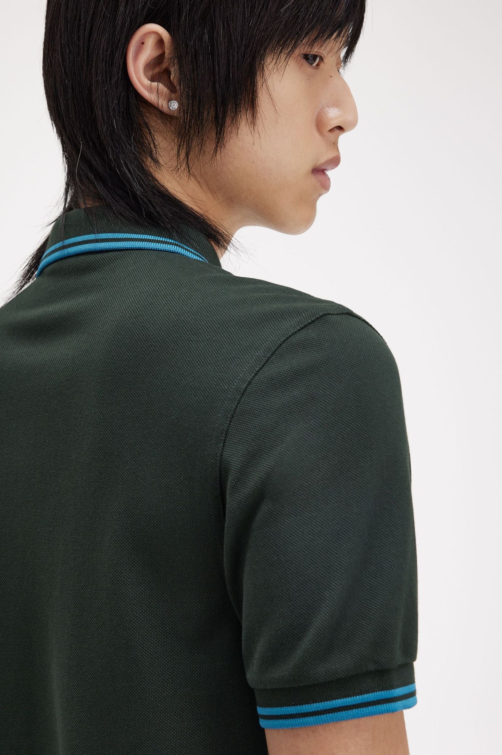 Fred Perry Twin Tipped Polo Shirt - NIght Green/Ocean Blue