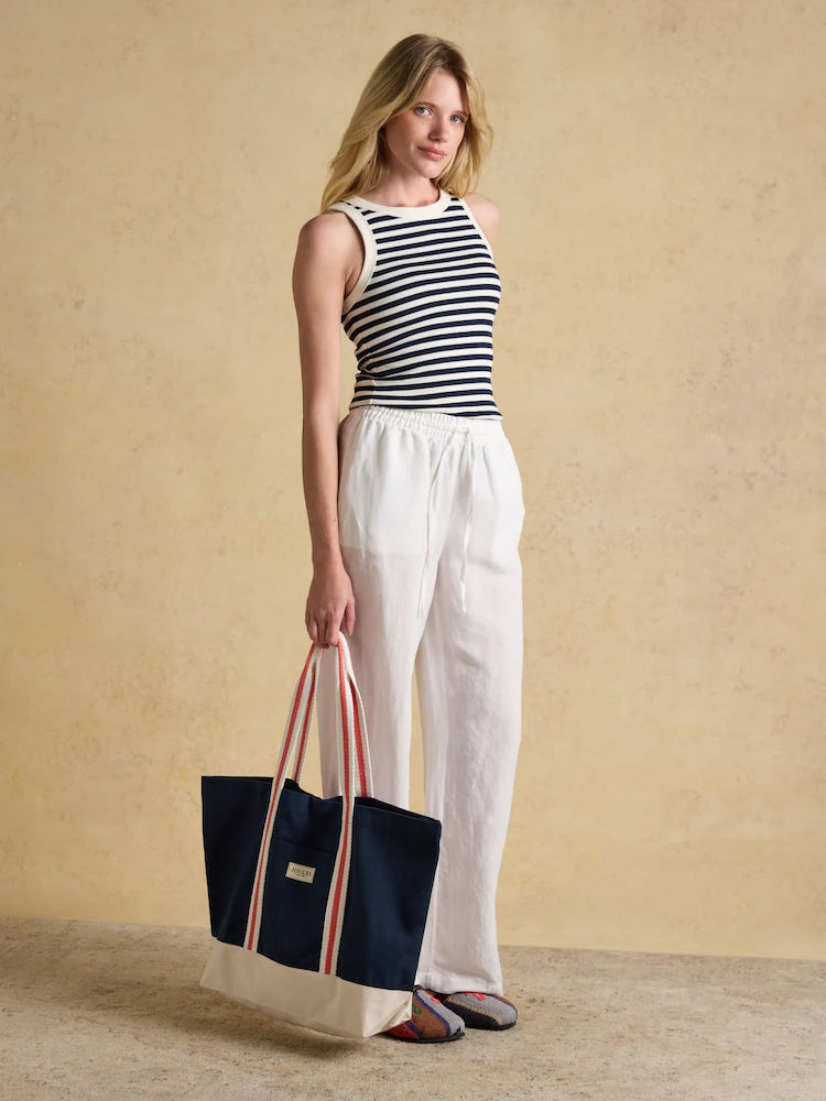 Joules Promenade Navy Canvas Tote Bag
