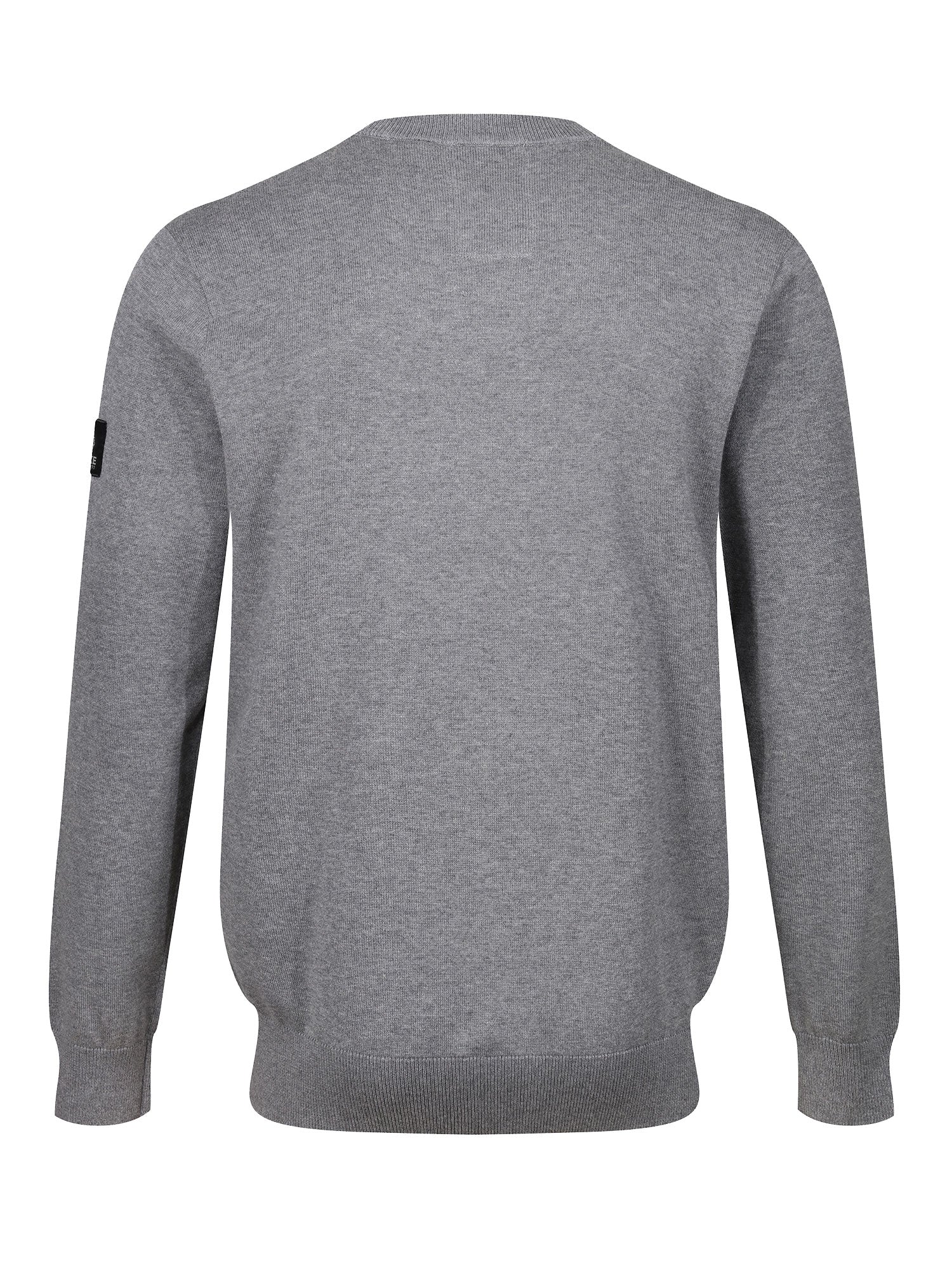 Luke 1977 Berwick Panel Crew Knit Jumper - Mid Grey
