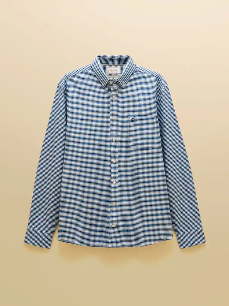 Joules Oxford Long Sleeved Blue Check Shirt