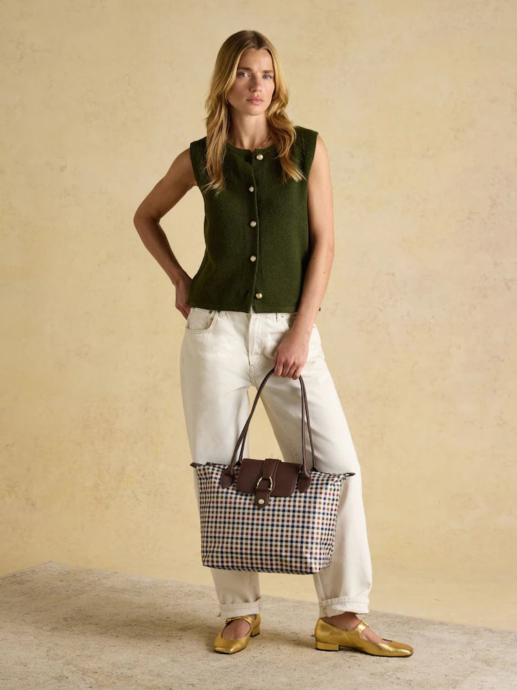 Joules Edie Gingham Tote Shoulder Bag