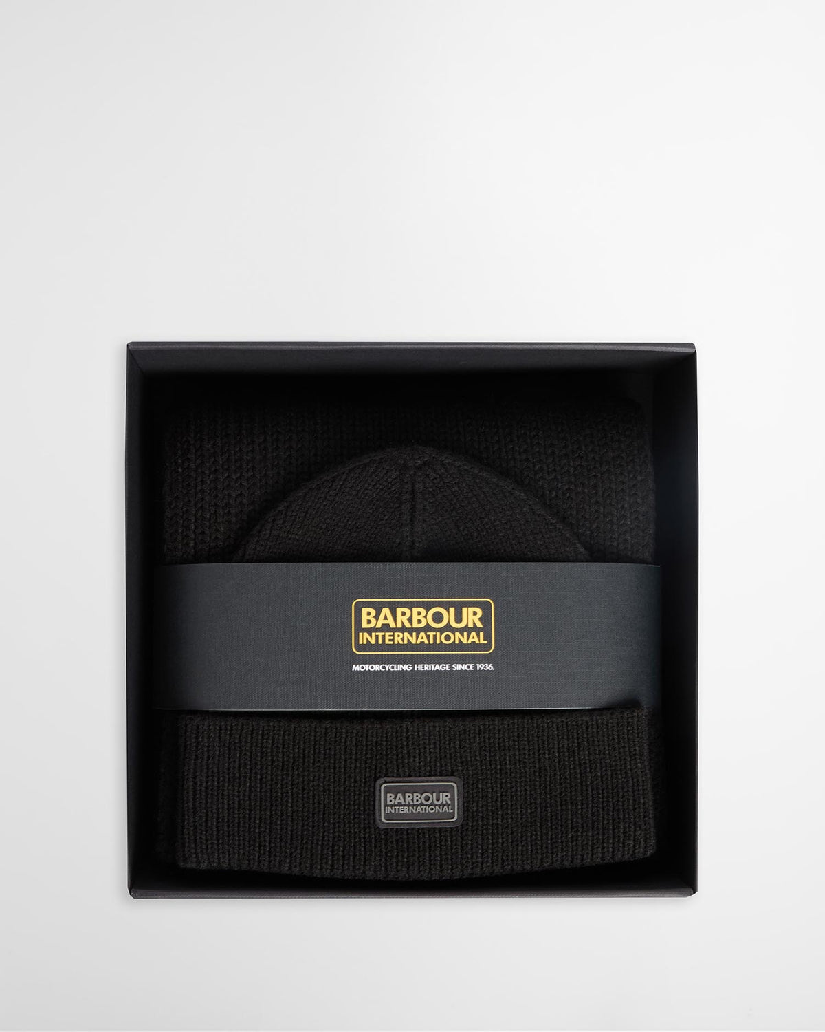 Barbour International Sweeper Legacy Beanie & Scarf Set - Black