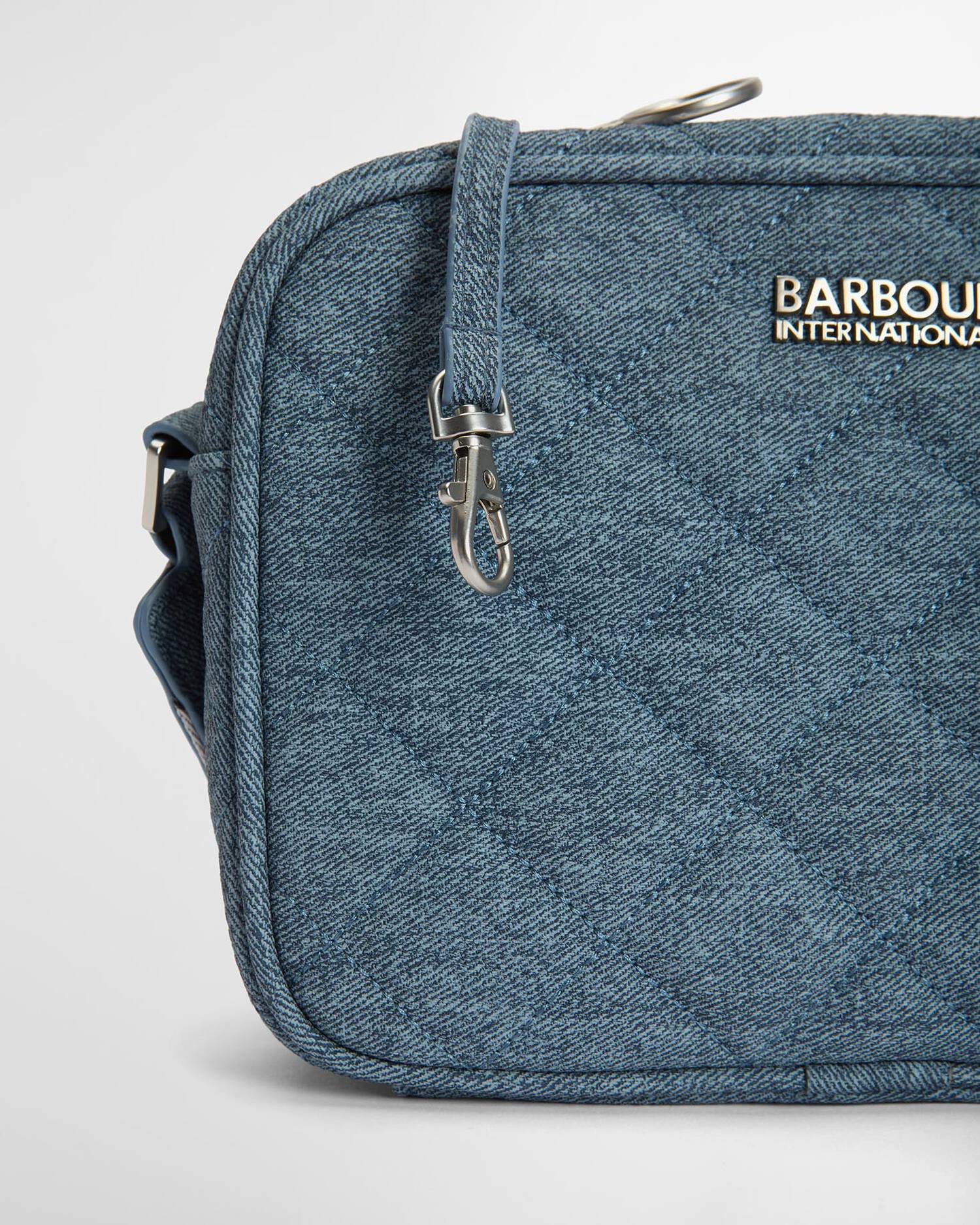 Barbour International Denim Quilted Sloane Crossbody Bag - Light Denim