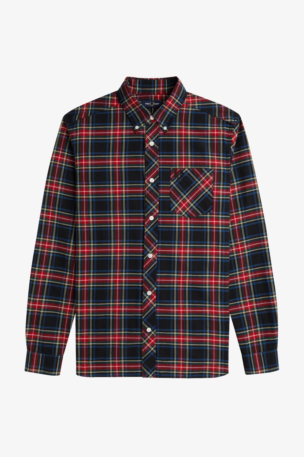 Fred Perry Stewart Tartan Oxford Shirt - Black