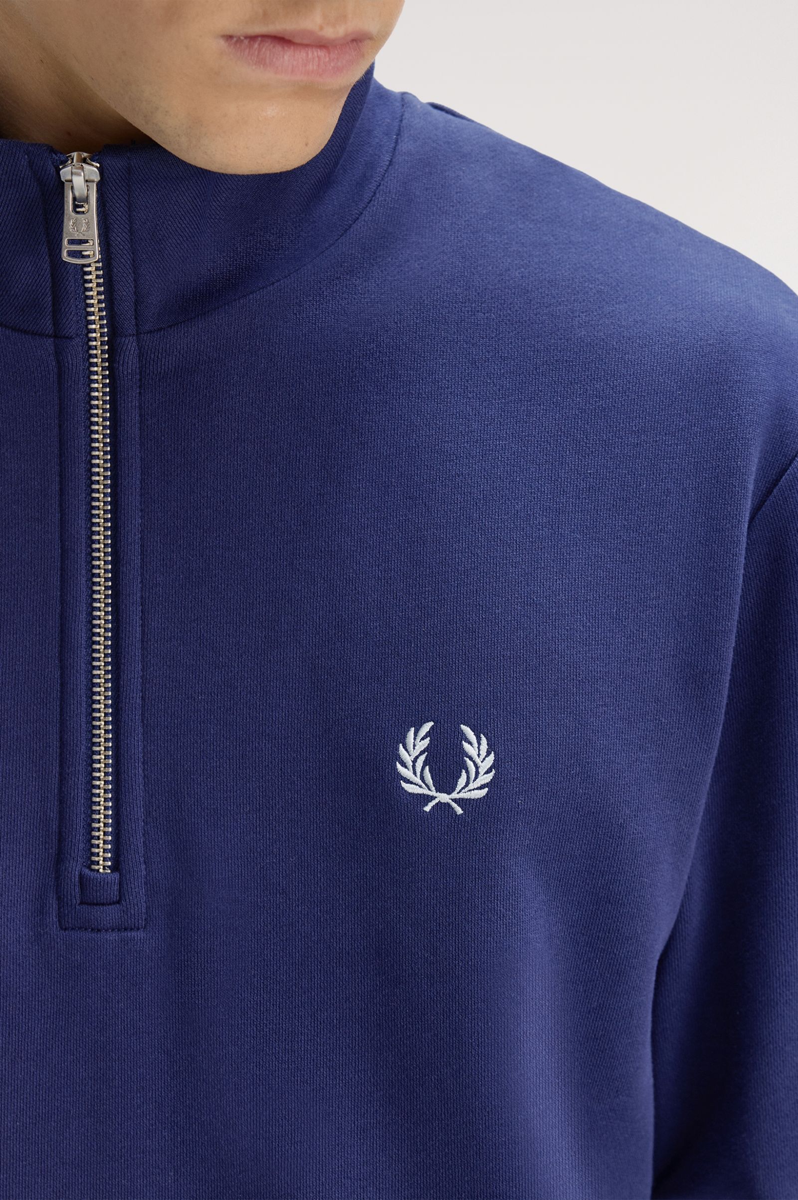 Fred Perry Half Zip Sweatshirt - French Blue