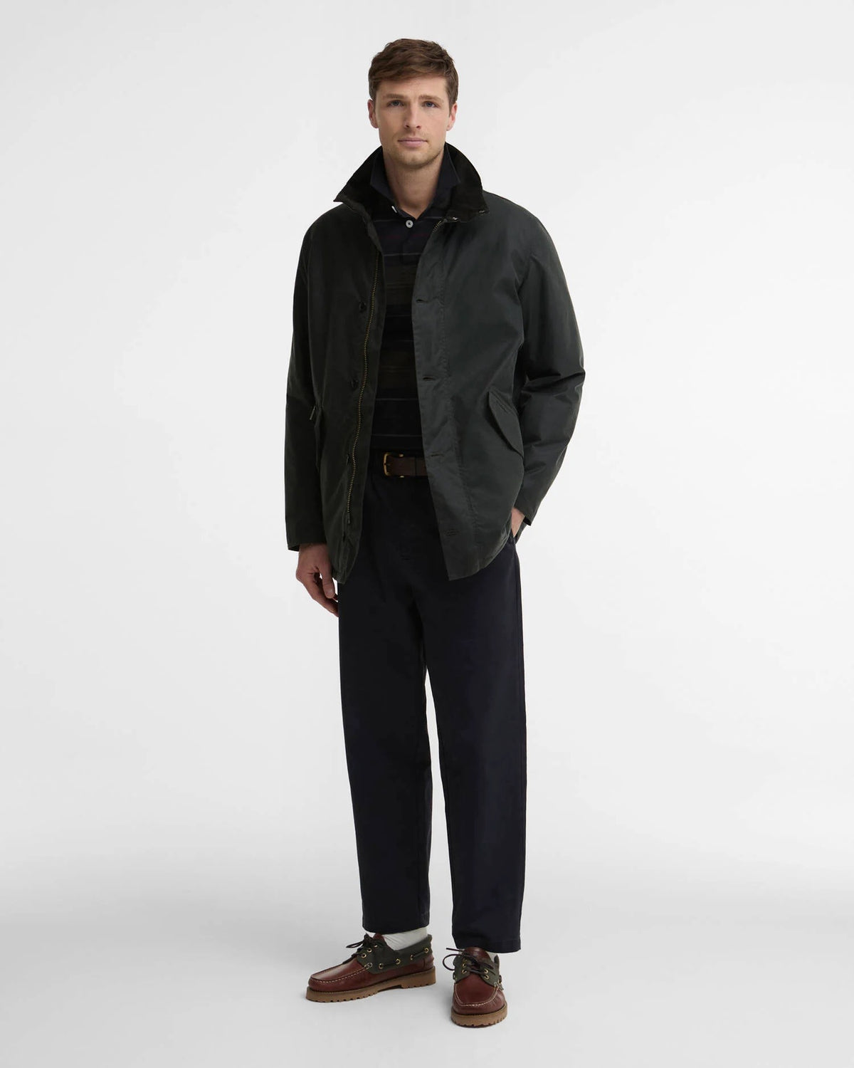 Barbour Modern Powell Wax Jacket - Sage