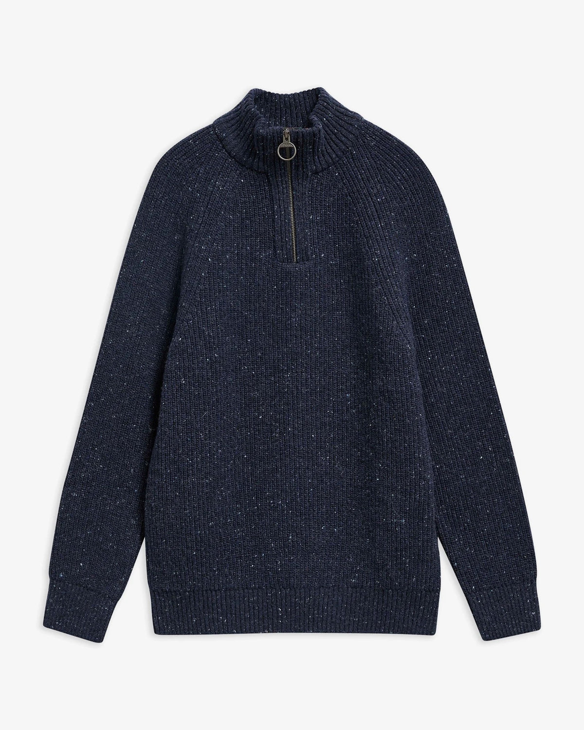 Barbour Essentials Fleck Half Zip Jumper - Navy