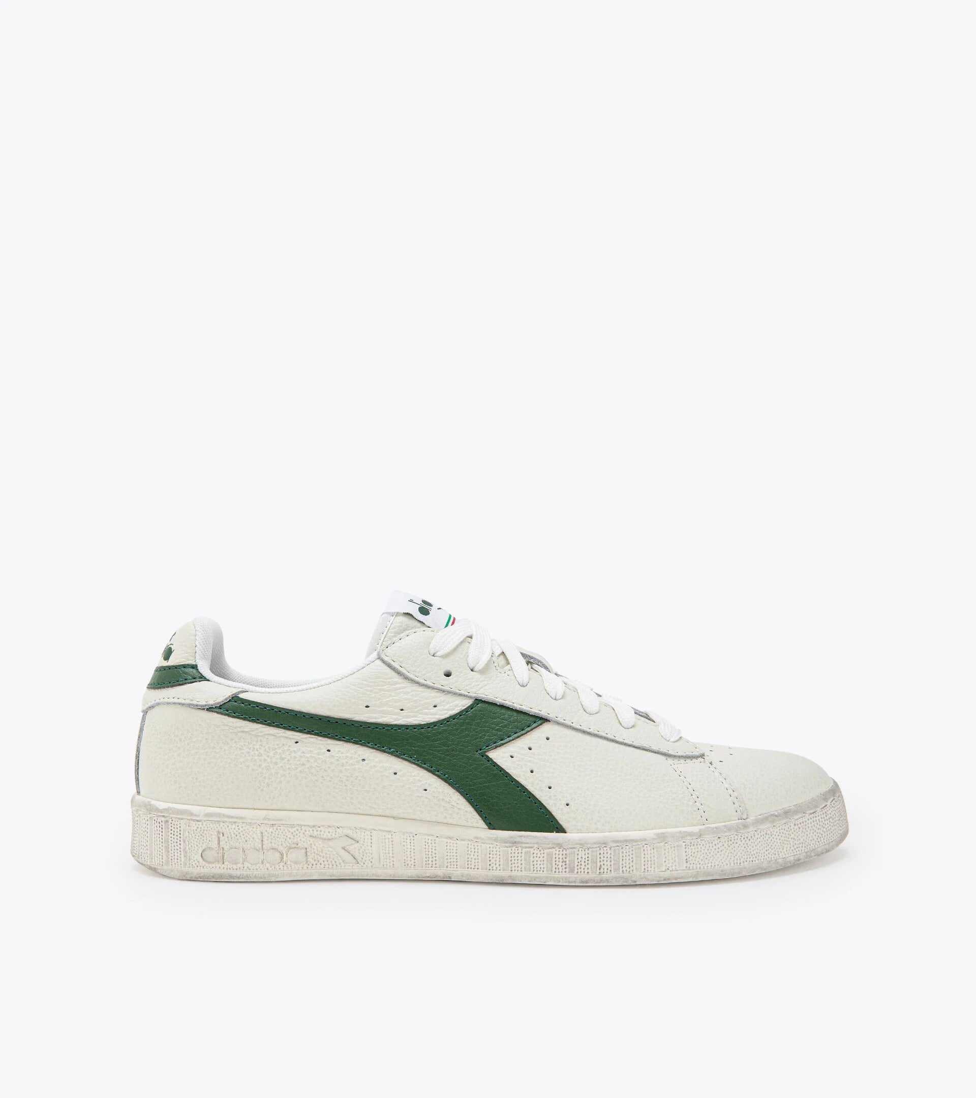 Diadora Game L Low Waxed Trainers - White/Foliage Green