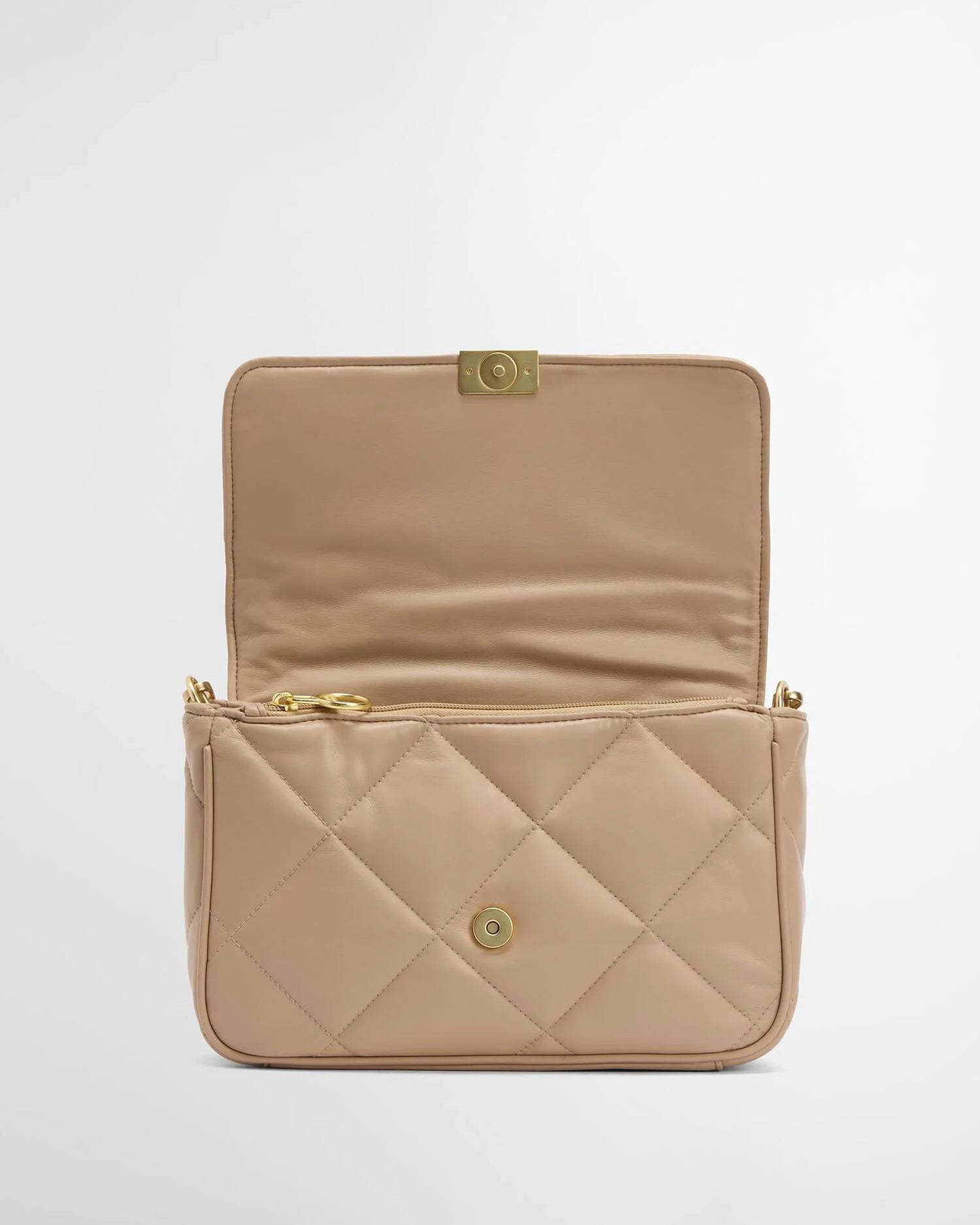 Barbour International Soft Quilt Shoulder Bag - Camel