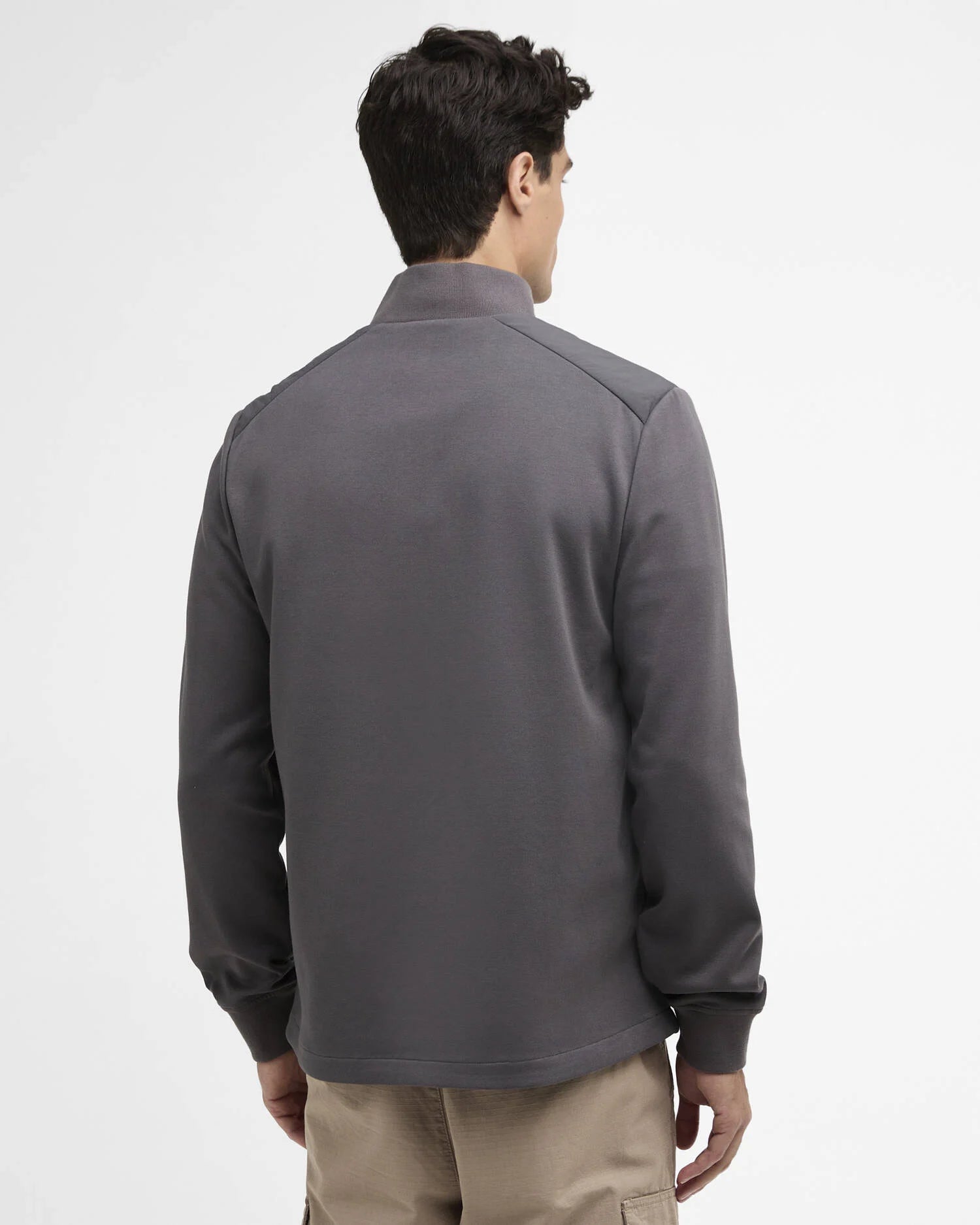 Barbour International Ethan Funnel Neck Quilted Sweat - Charcoal