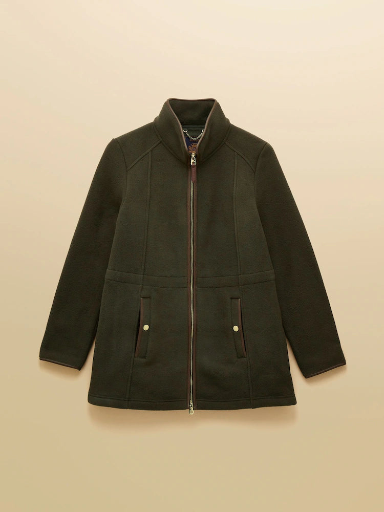 Joules Heritage Green Longline Zip Up Polar Fleece