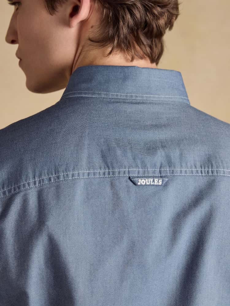 Joules Classic Fit Chambray Blue Cotton Oxford Shirt