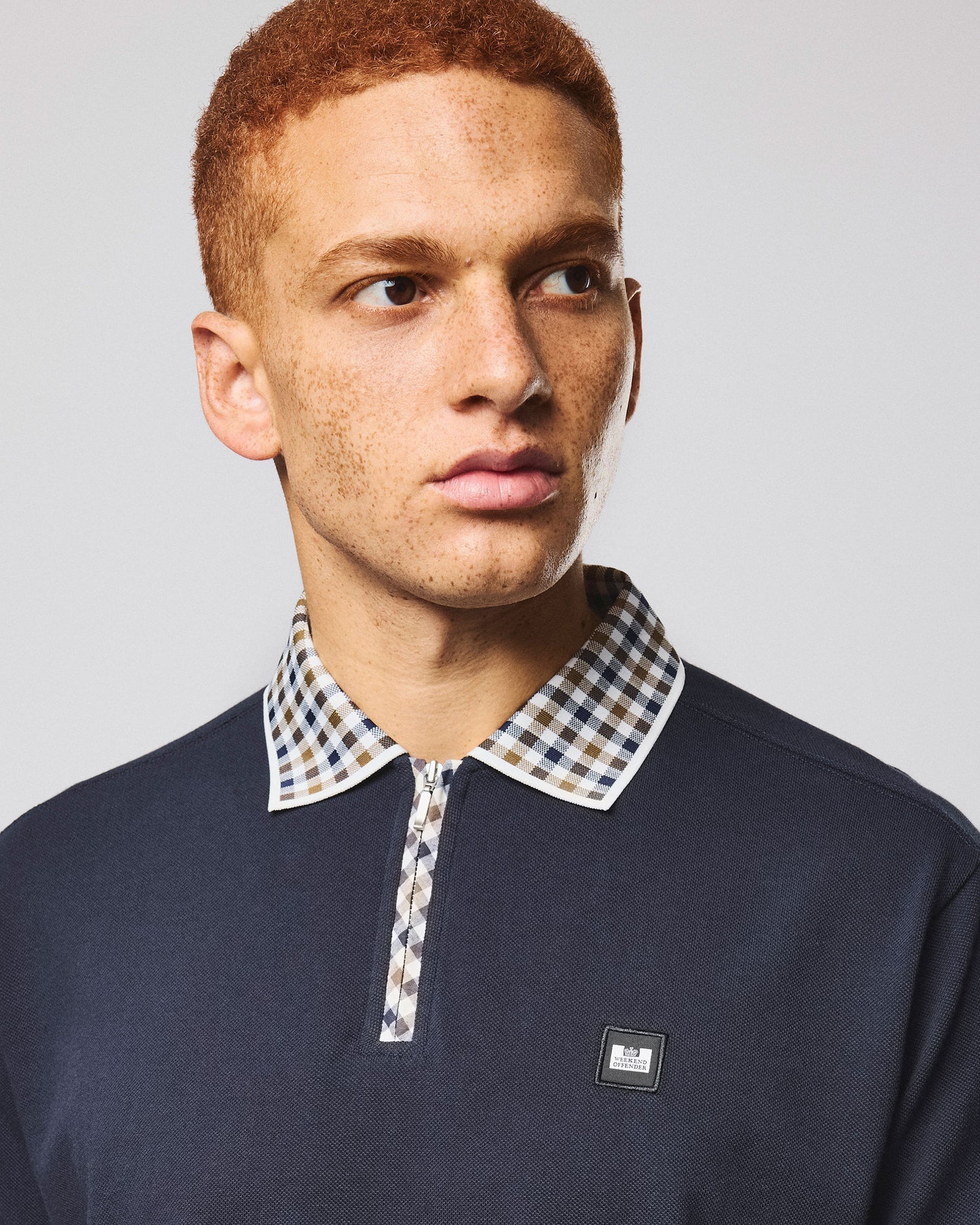 Weekend Offender Tipasa Jacquard Rib Polo - Navy