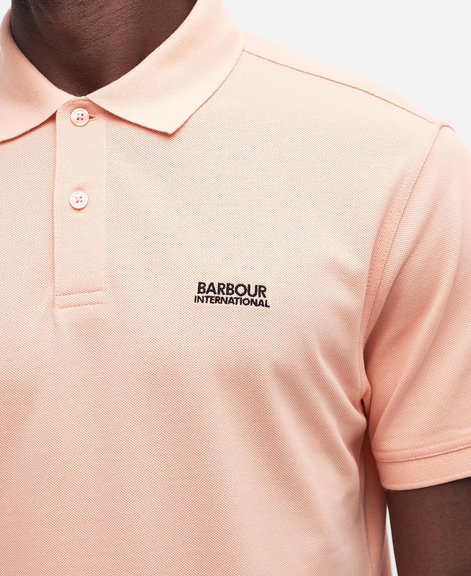 Barbour International Tourer Pique Polo Shirt - Peach Nectar