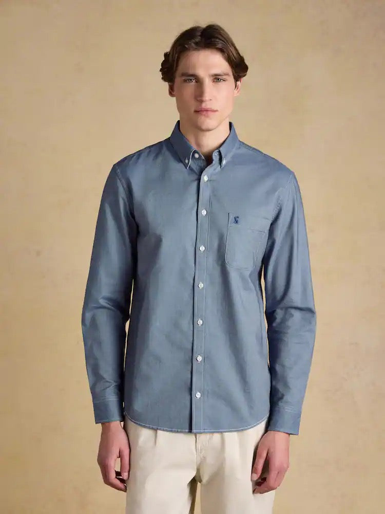 Joules Classic Fit Chambray Blue Cotton Oxford Shirt