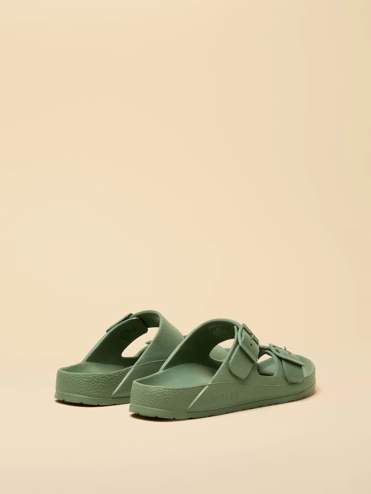 Joules Sunseeker Sage Green EVA Double Buckle Sliders