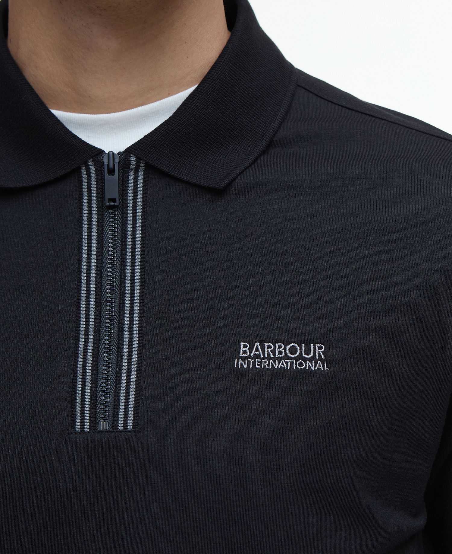 Barbour Ollie Twin Tipped Placket Polo Shirt - Black