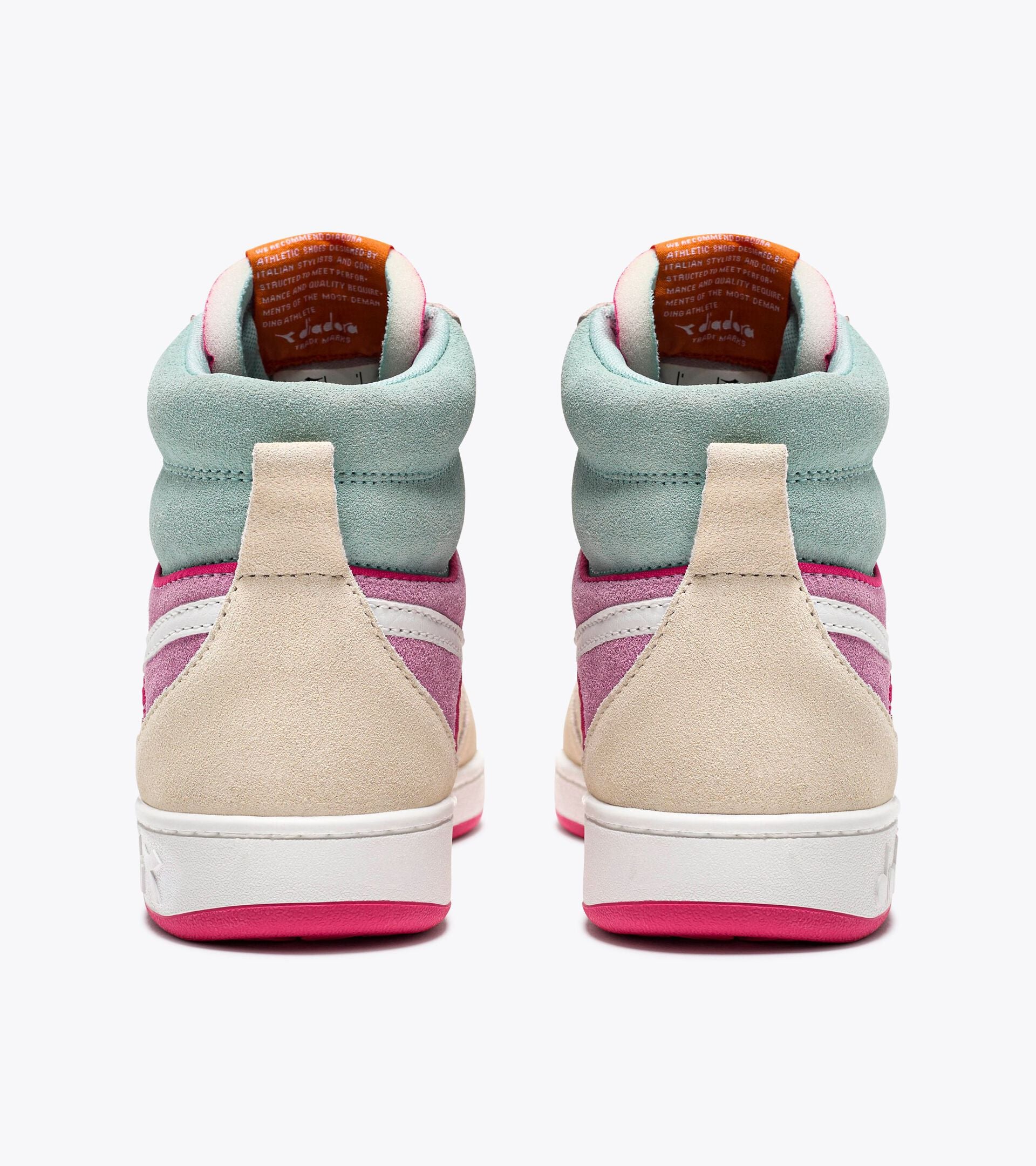 Diadora Magic Basket Mid Suede Womens - Whisper White/ Surf Spray