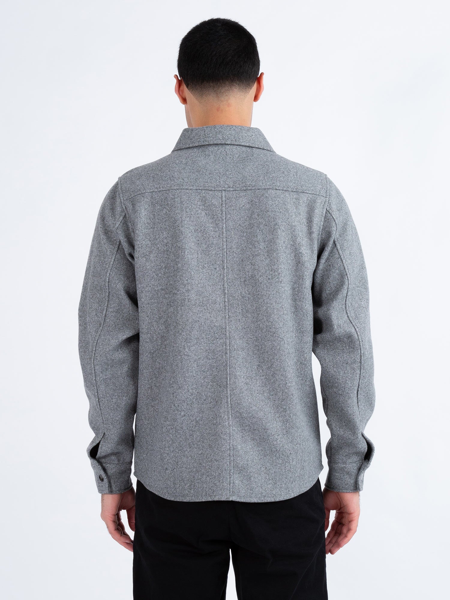 Luke Wardon Tape Detail Shirt - Mid Marl Grey
