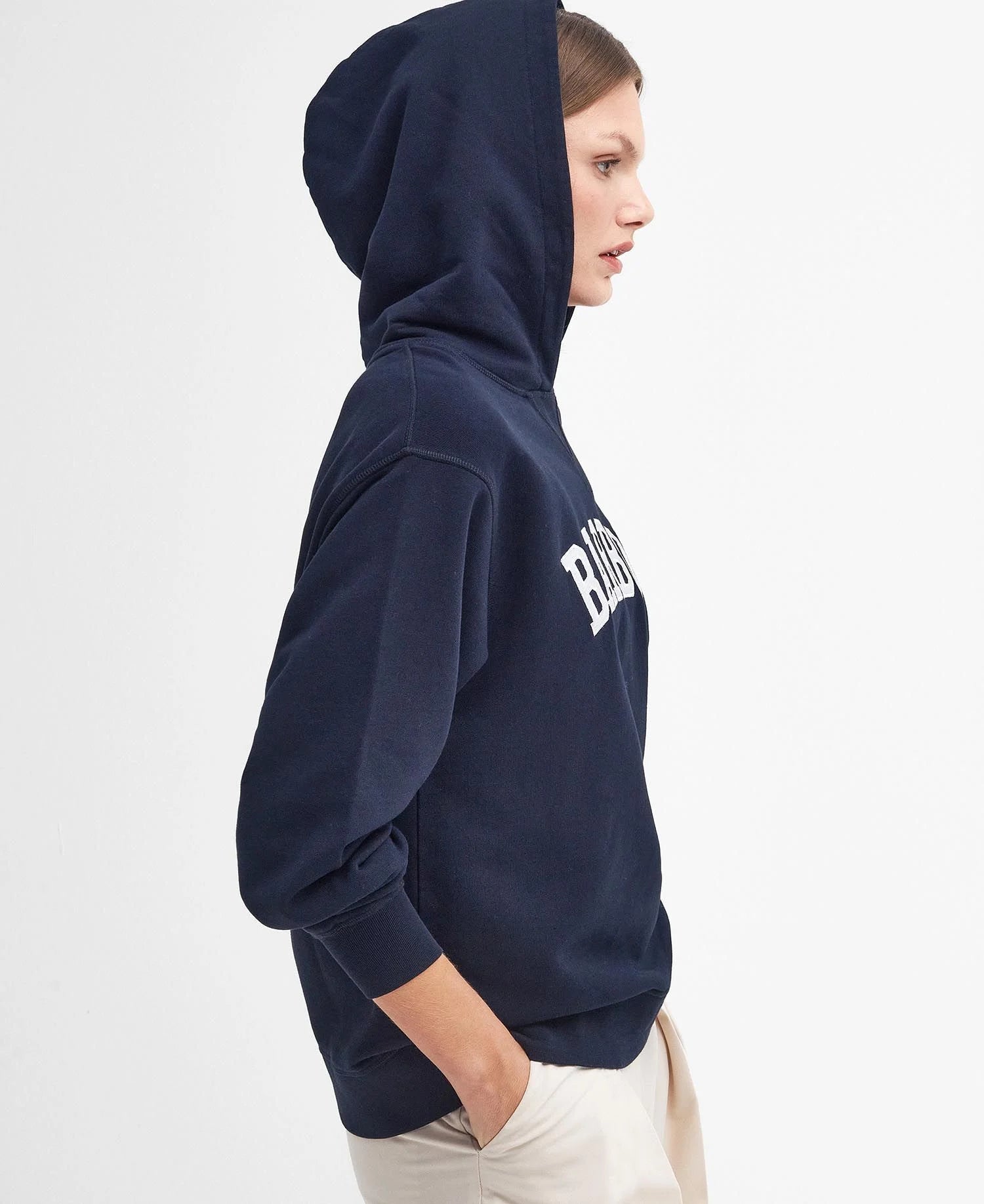 Barbour Northumberland Hoodie - Navy/White