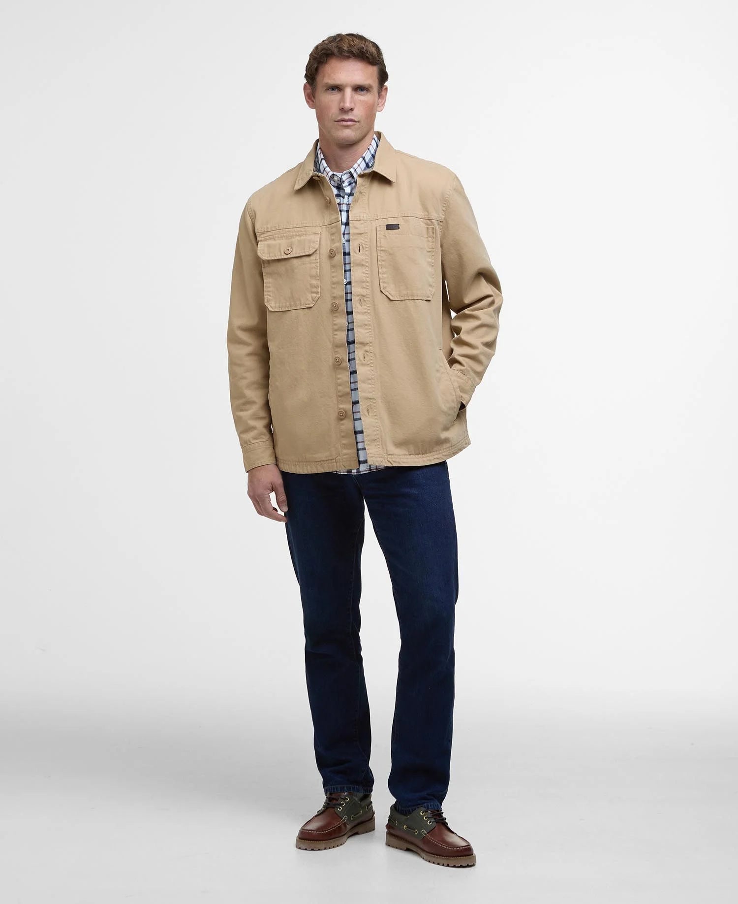 Barbour Lingfield Overshirt - Dark Stone