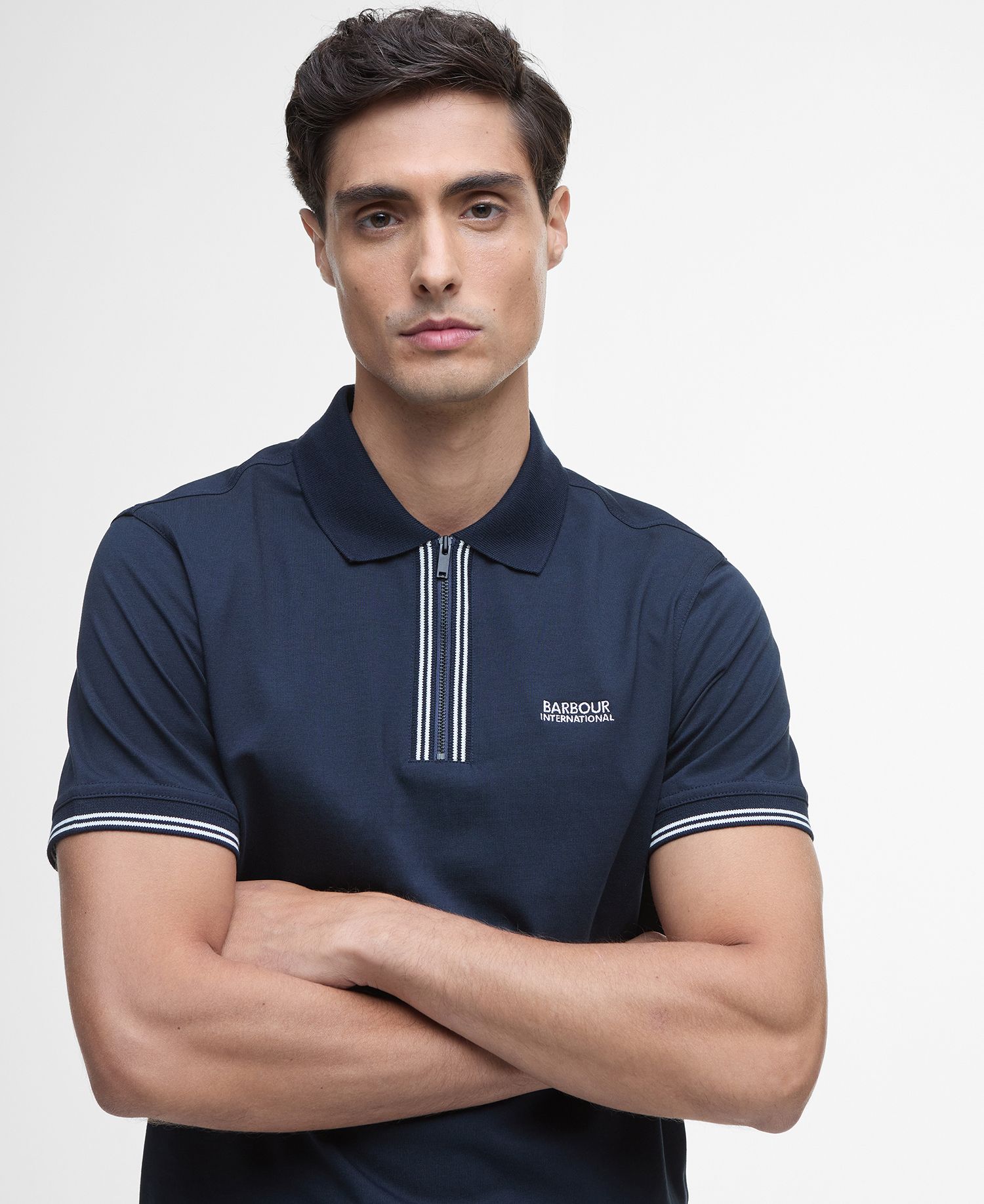 Barbour Ollie Twin Tipped Placket Polo Shirt - Navy