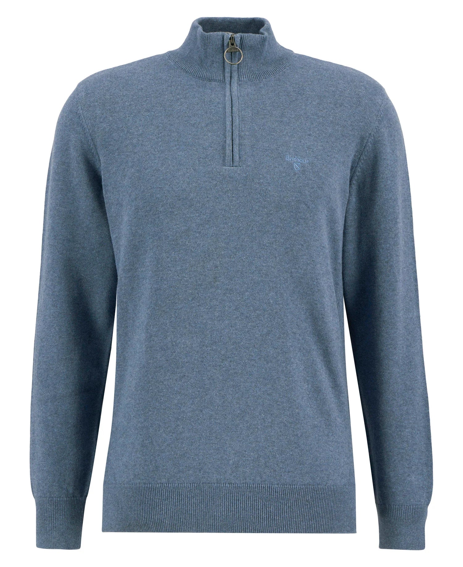 Barbour Cotton Half Zip Knitted Jumper - Dusk Blue