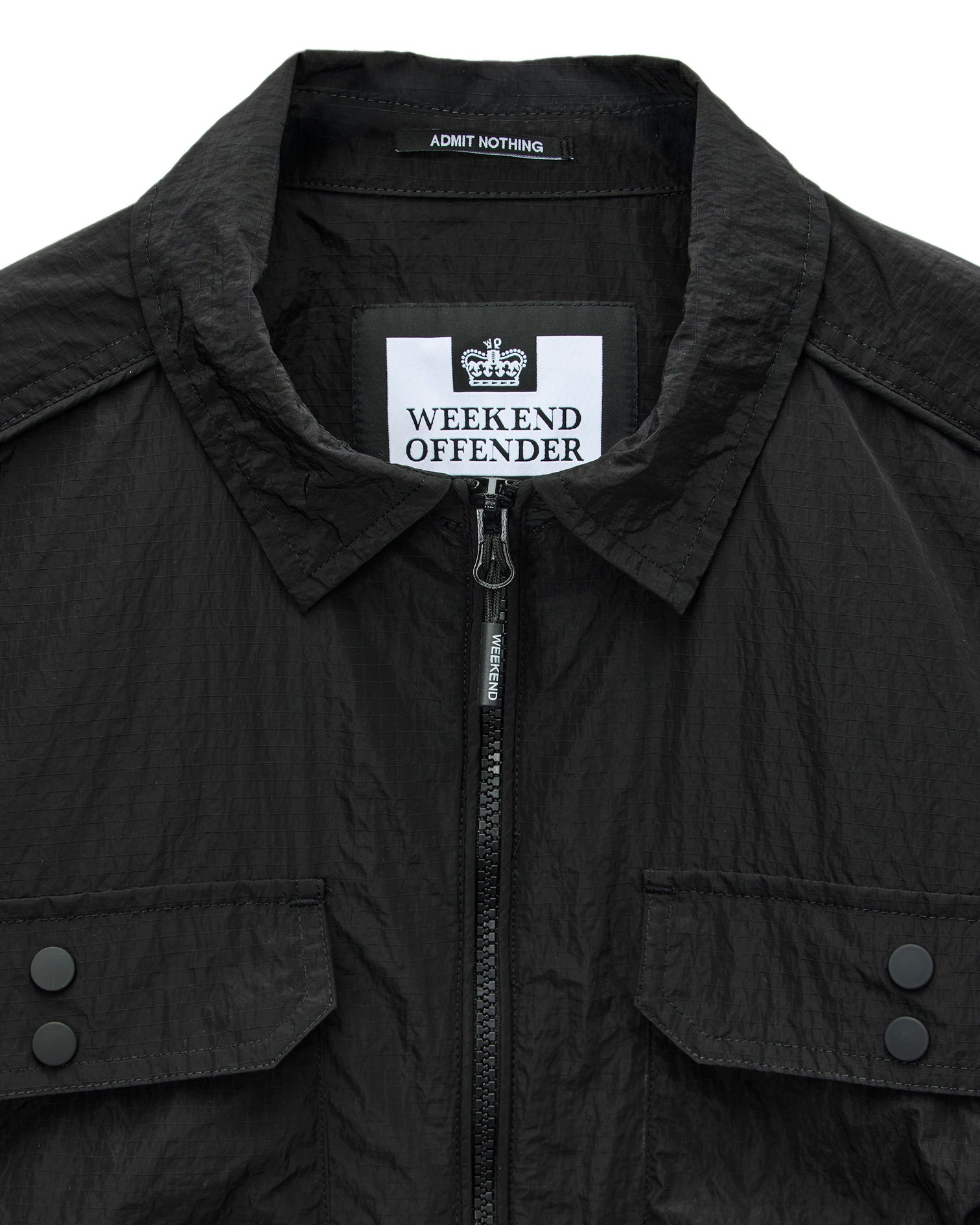 Weekend Offender Shields Double Chest Pocket Overshirt - Black