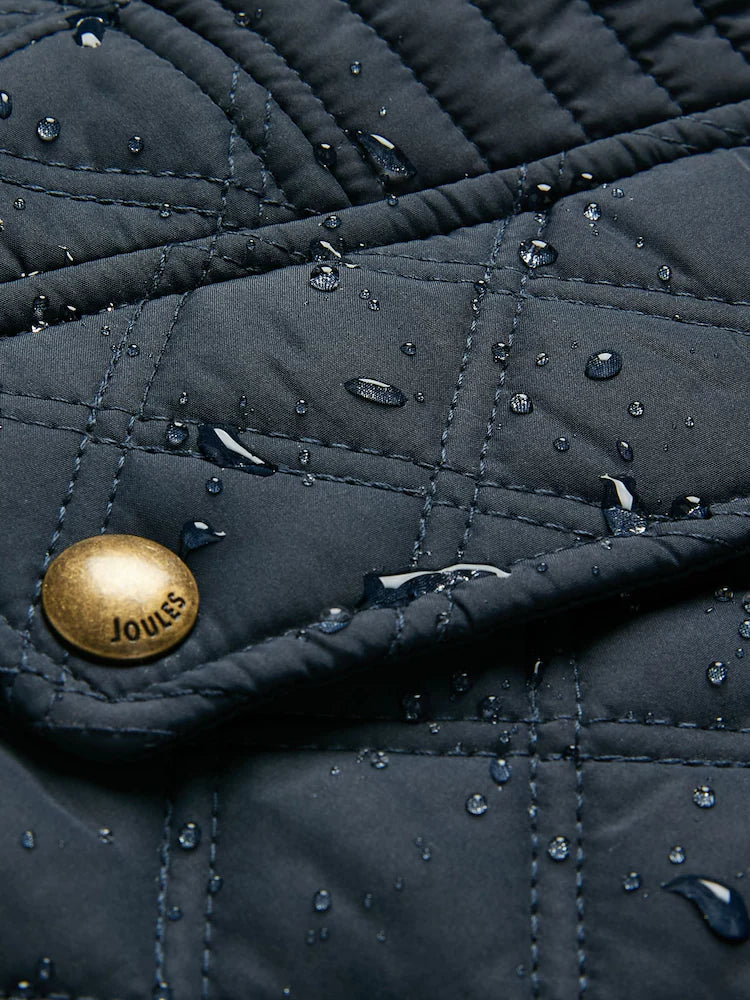 Joules Minx Navy Blue Showerproof Diamond Quilted Gilet - Navy