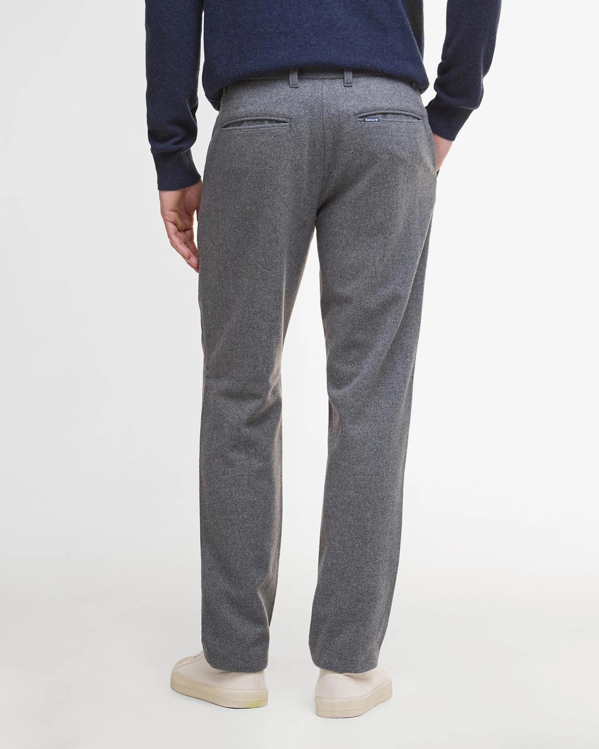 Barbour Wool Blend Tailored Trousers - Grey Marl